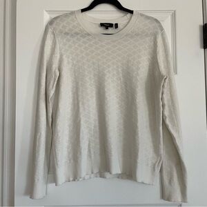 theory diamond geometrical white sweater top large